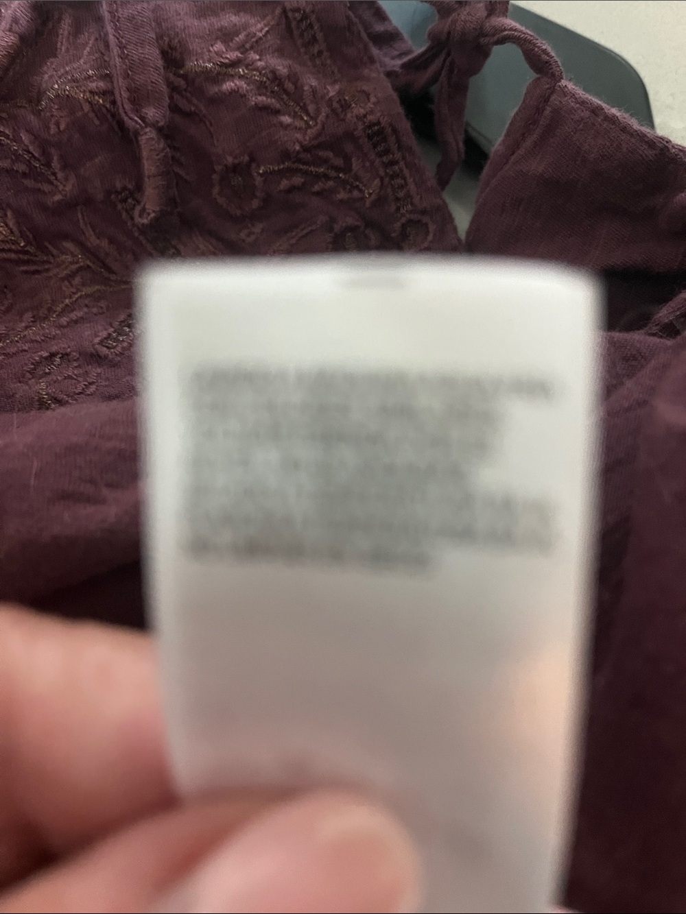 Lucky Brand Embroidered Long-Sleeve Top - Burgundy - Picture 4 of 4